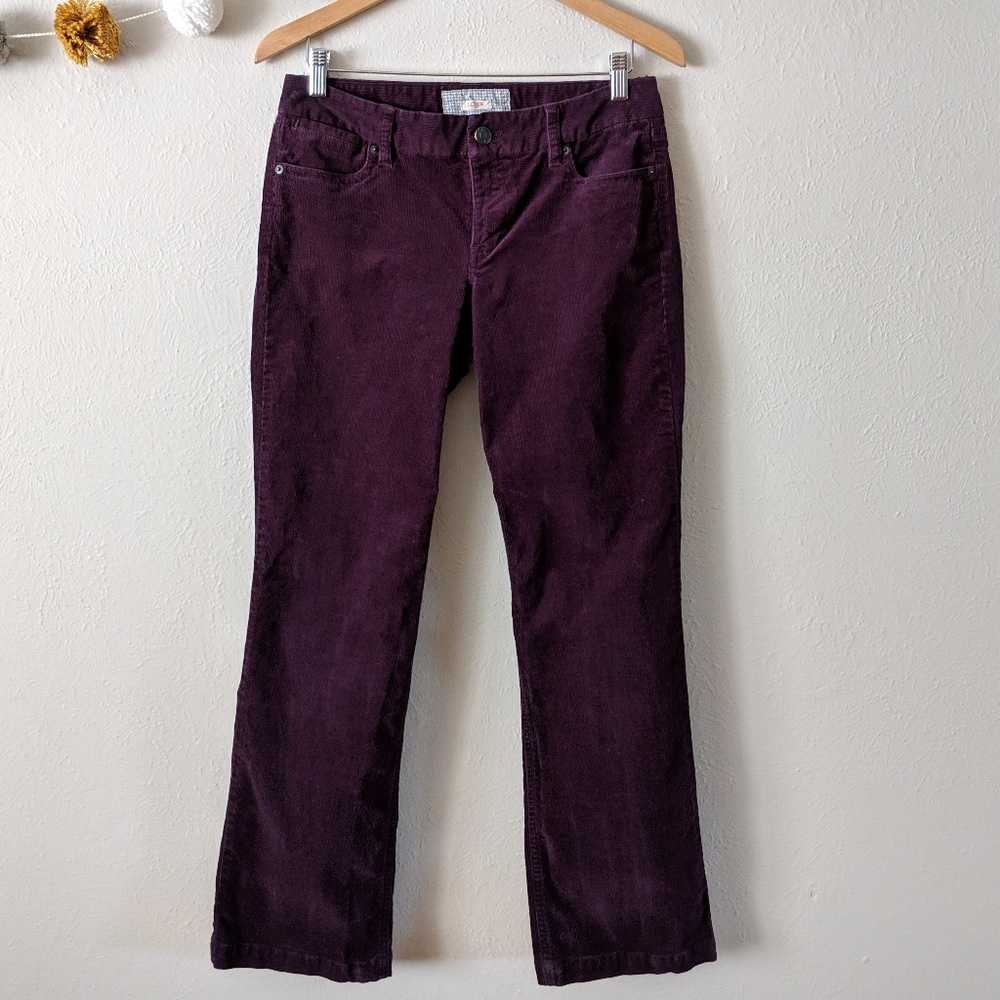 J. Crew Plum Corduroy Bootcut Pants 29S